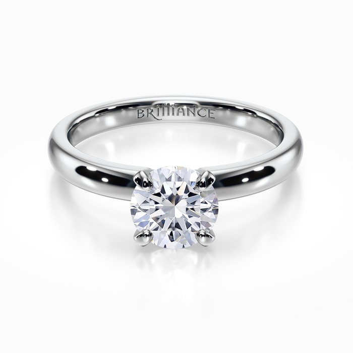 Comfort-Fit Solitaire Engagement Ring in White Gold (3 mm) 