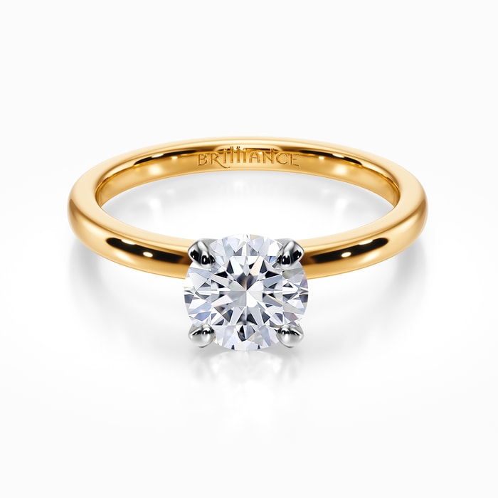 Comfort-Fit Solitaire Engagement Ring in Yellow Gold (2 mm)