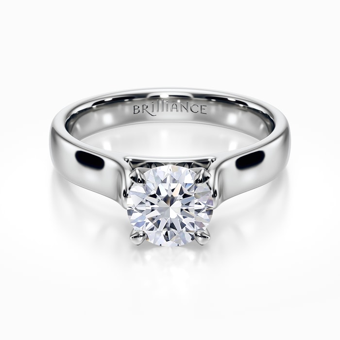 Modern Contour Engagement Ring Setting in White Gold