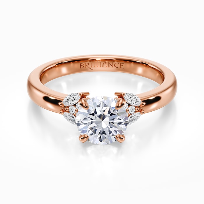 Diamond Cluster Engagement Ring in Rose Gold