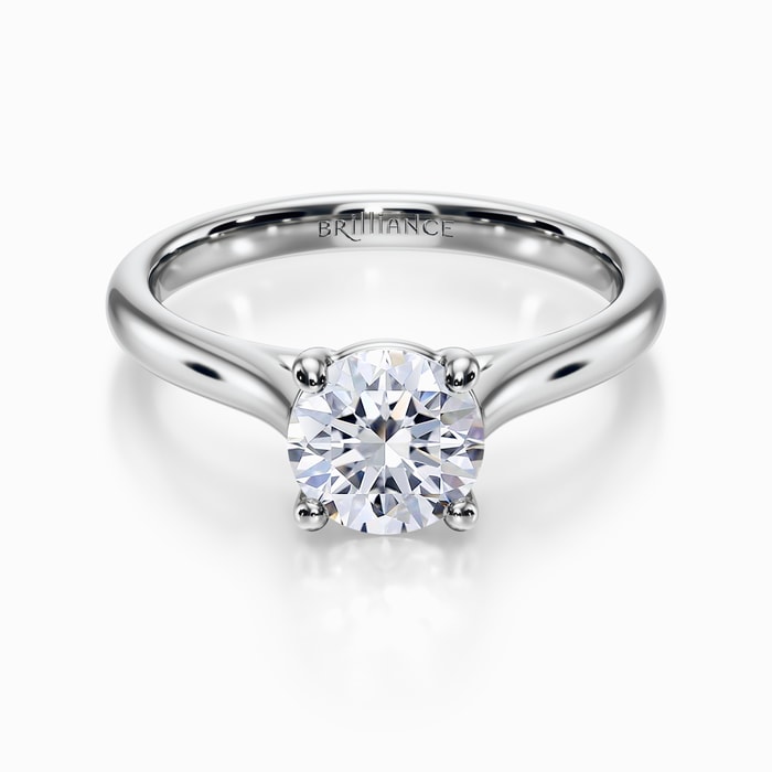 Elevated Cathedral Engagement Ring in Platinum