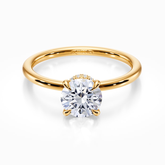 Engagement Ring with Diamond Collar in Yellow Gold