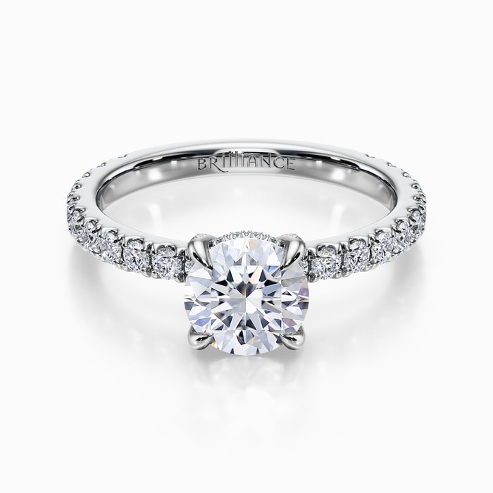 Engagement Ring With Diamond Prongs in Platinum