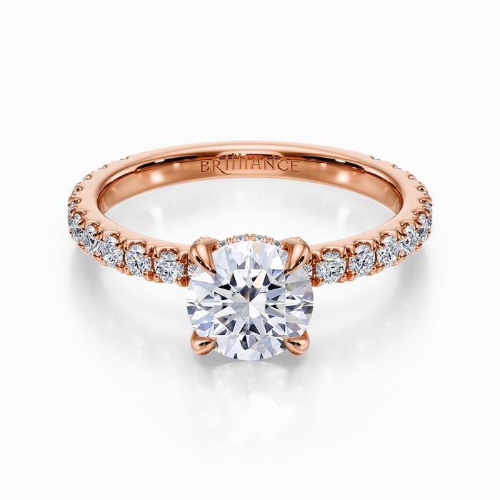 Engagement Ring With Diamond Prongs in Rose Gold