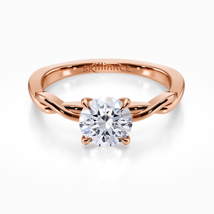 Twisted Solitaire Engagement Ring in Rose Gold