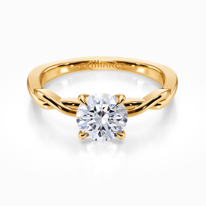 Twisted Solitaire Engagement Ring in Yellow Gold