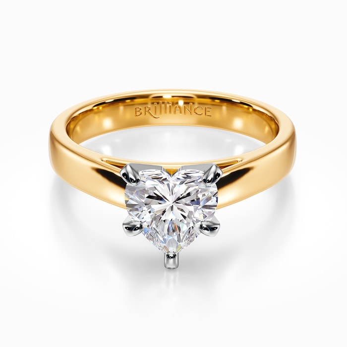 Flat Cathedral Solitaire Engagement Ring in Yellow Gold (3 mm)