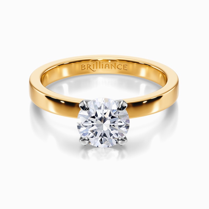 Flat Solitaire Engagement Ring in Yellow Gold (2.5mm)