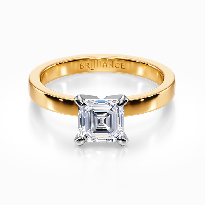 Flat Solitaire Engagement Ring in Yellow Gold (2.5mm)