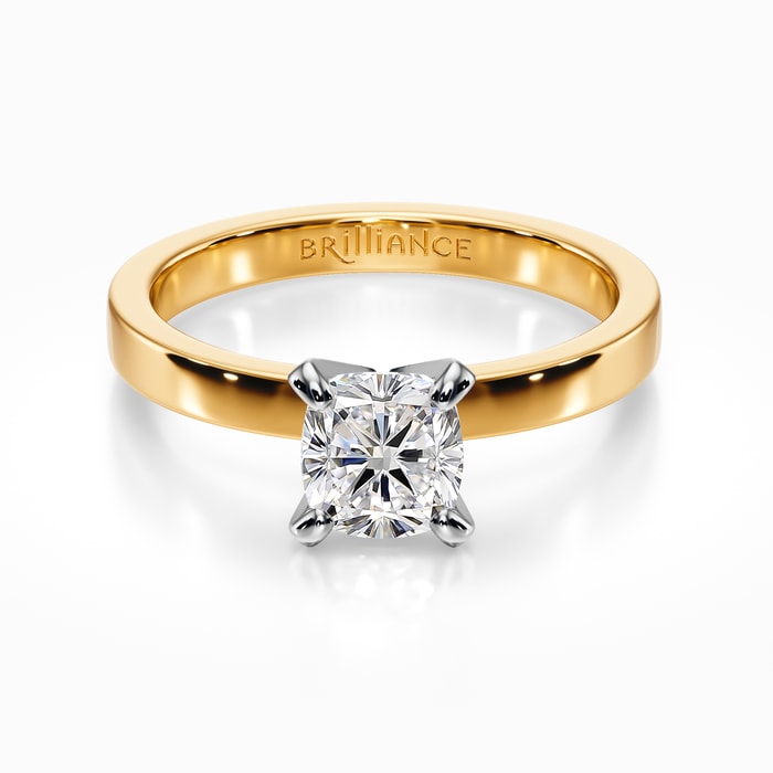 Flat Solitaire Engagement Ring in Yellow Gold (2.5mm)