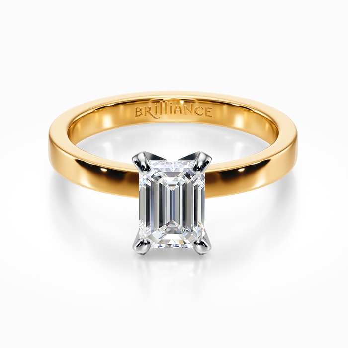 Flat Solitaire Engagement Ring in Yellow Gold (2.5mm)