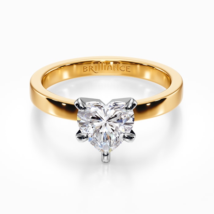 Flat Solitaire Engagement Ring in Yellow Gold (2.5mm)
