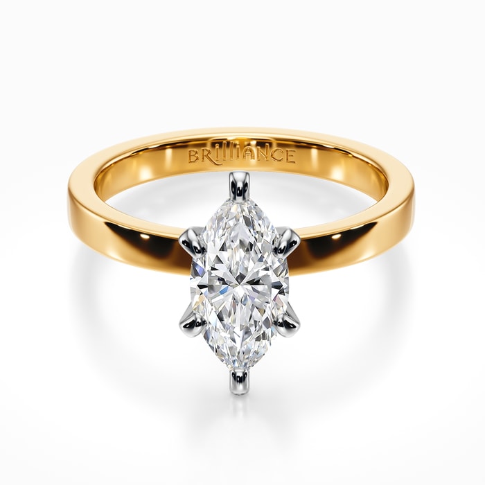 Flat Solitaire Engagement Ring in Yellow Gold (2.5mm)