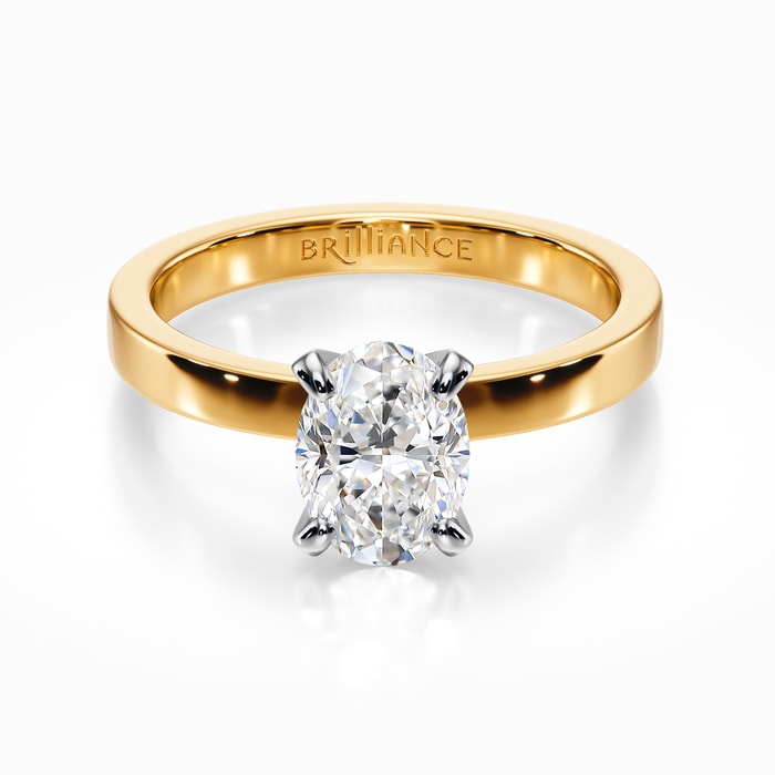 Flat Solitaire Engagement Ring in Yellow Gold (2.5mm)