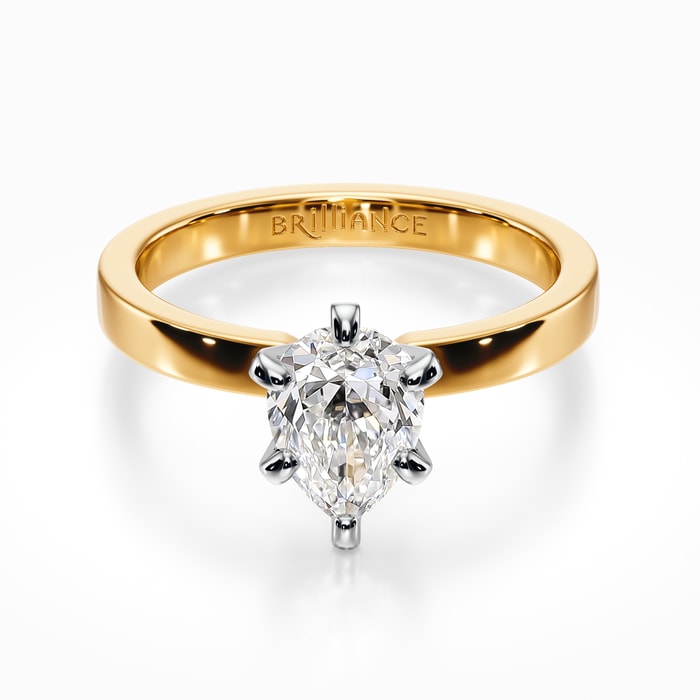 Flat Solitaire Engagement Ring in Yellow Gold (2.5mm)