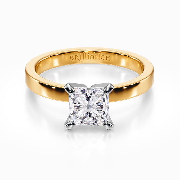 Flat Solitaire Engagement Ring in Yellow Gold (2.5mm)
