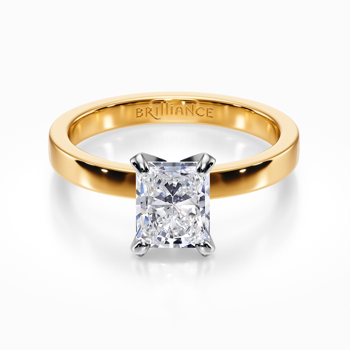 Flat Solitaire Engagement Ring in Yellow Gold (2.5mm)