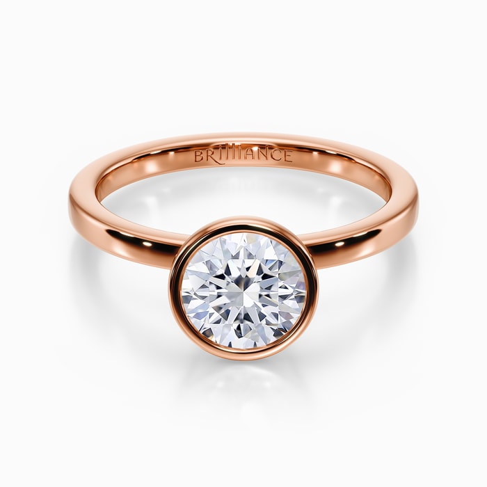 Floating Bezel Solitaire Engagement Ring in Rose Gold