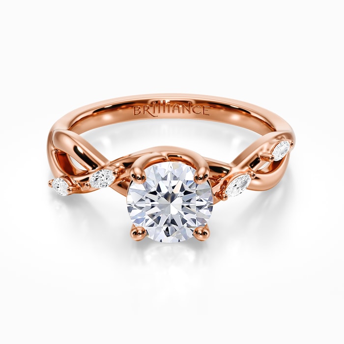 Florida Ivy Diamond Engagement Ring in Rose Gold