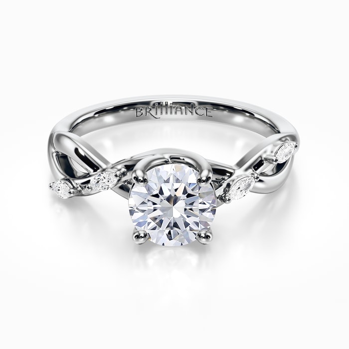Florida Ivy Diamond Engagement Ring in White Gold