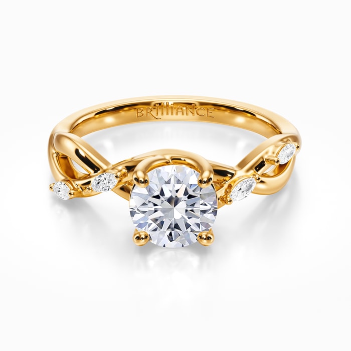 Florida Ivy Diamond Engagement Ring in Yellow Gold