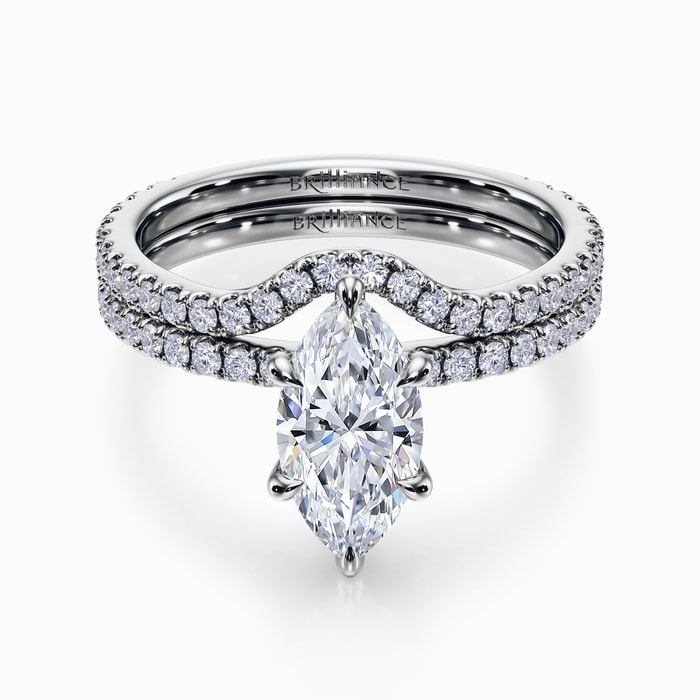 Kei Diamond Bridal Set in White Gold
