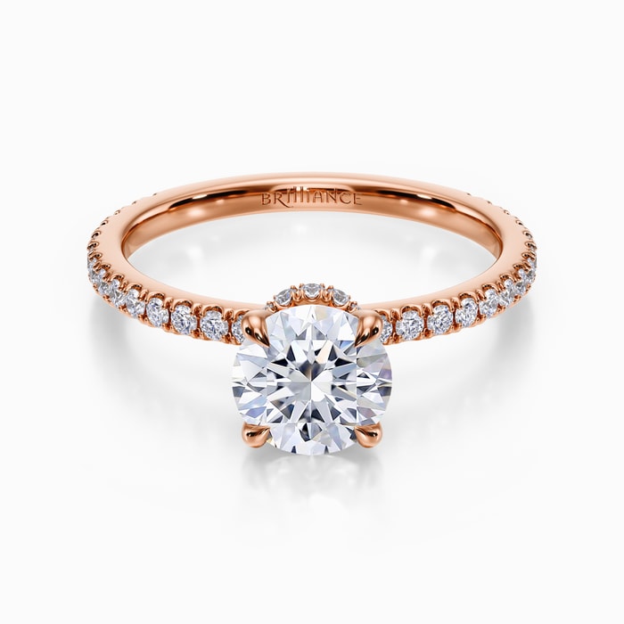 Kei Diamond Engagement Ring in Rose Gold