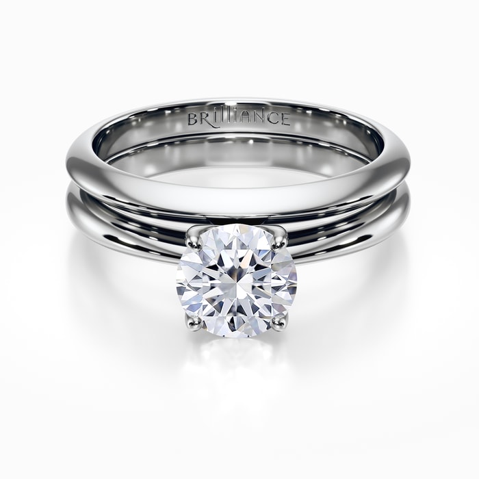 Knife Edge Bridal Set in White Gold