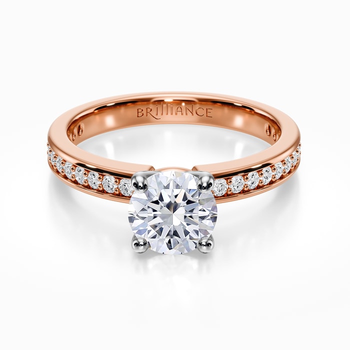 Pave Engagement Ring in Rose Gold (0.24 Carat)