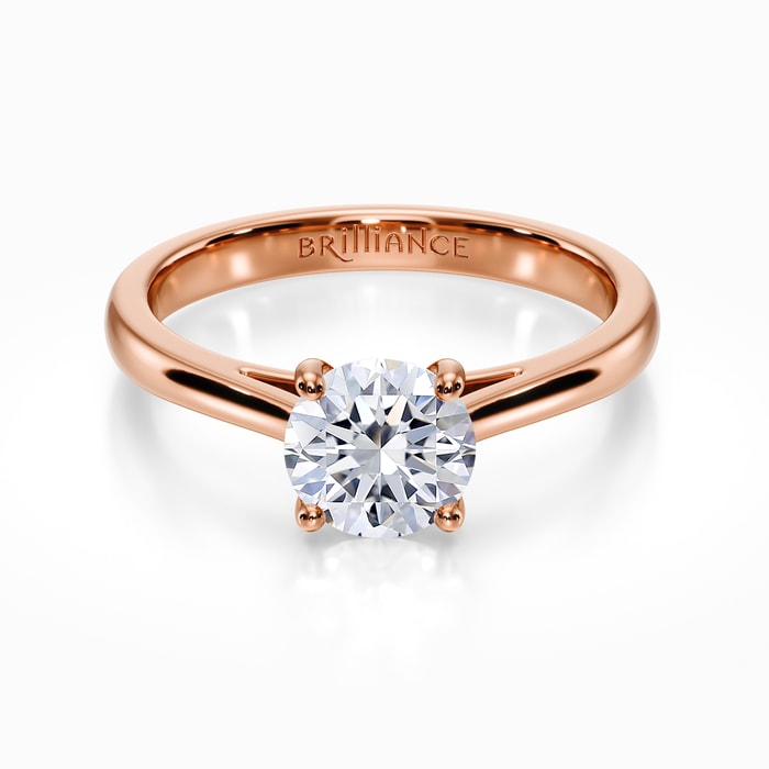 Petite Cathedral Solitaire Engagement Ring In Rose Gold