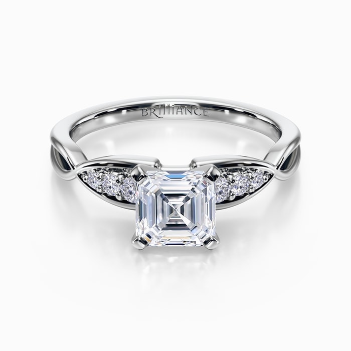 Petite Twist Diamond Engagement Ring in Platinum