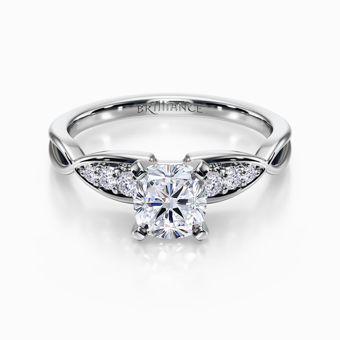 Petite Twist Diamond Engagement Ring in Platinum