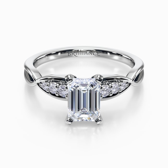 Petite Twist Diamond Engagement Ring in Platinum