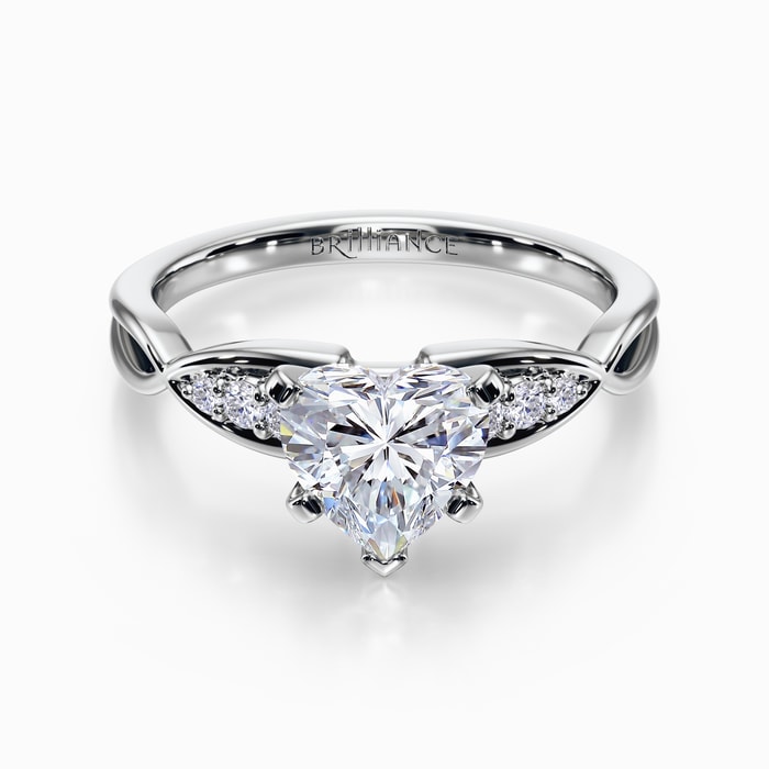 Petite Twist Diamond Engagement Ring in Platinum