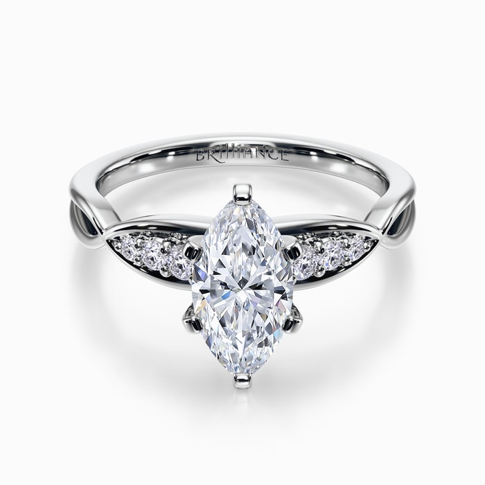Petite Twist Diamond Engagement Ring in Platinum