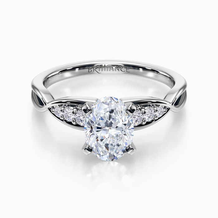 Petite Twist Diamond Engagement Ring in Platinum