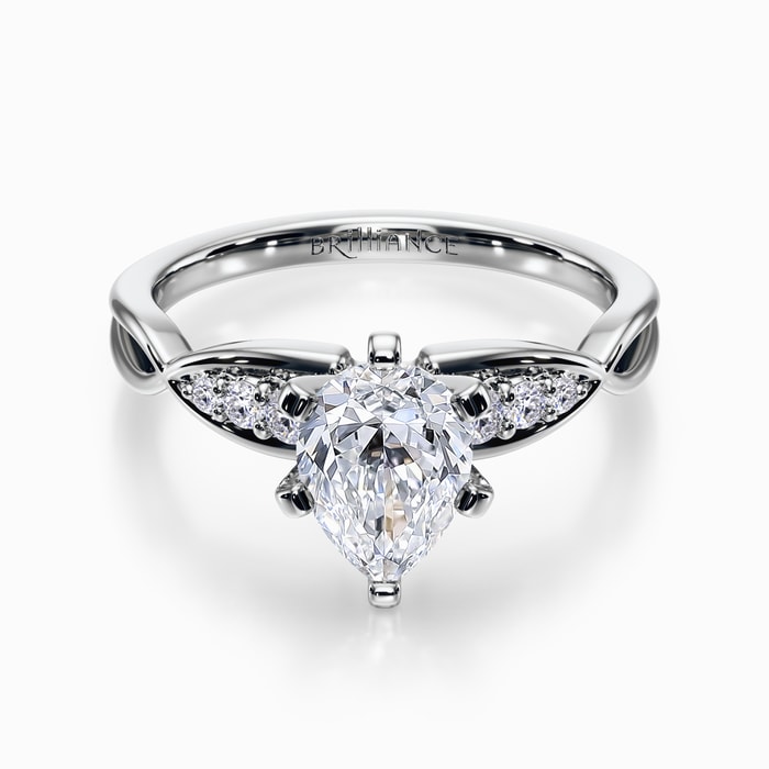 Petite Twist Diamond Engagement Ring in Platinum