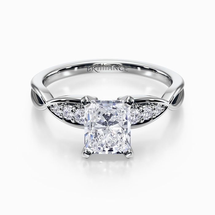 Petite Twist Diamond Engagement Ring in Platinum