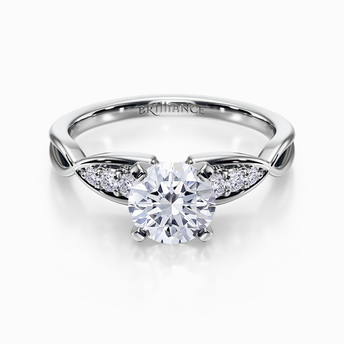 Petite Twist Diamond Engagement Ring in Platinum