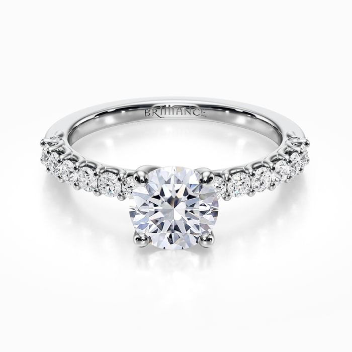 Reverse Trellis Diamond Ring in Platinum