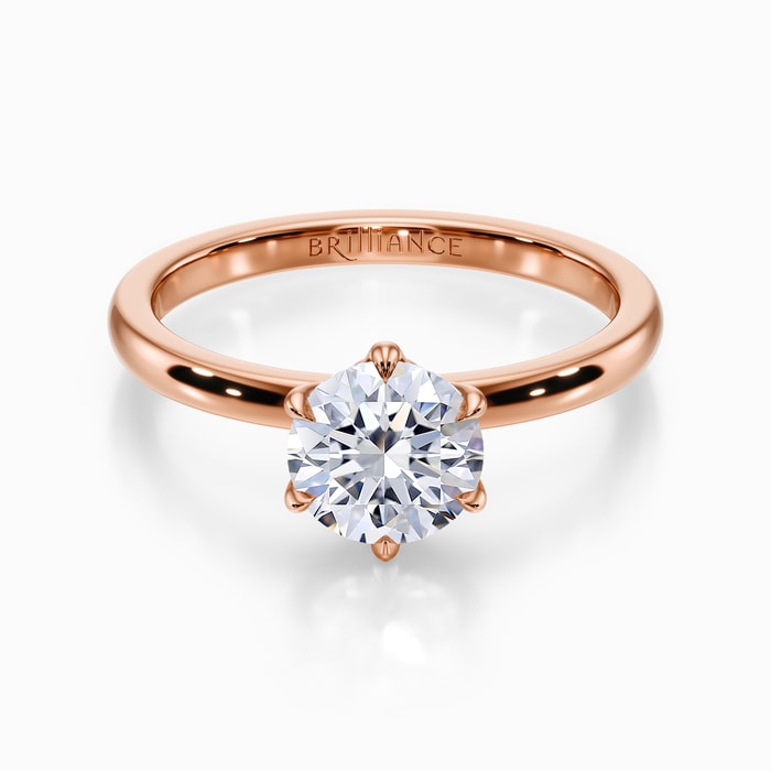 Royal Six-Prong Engagement Ring in Rose Gold