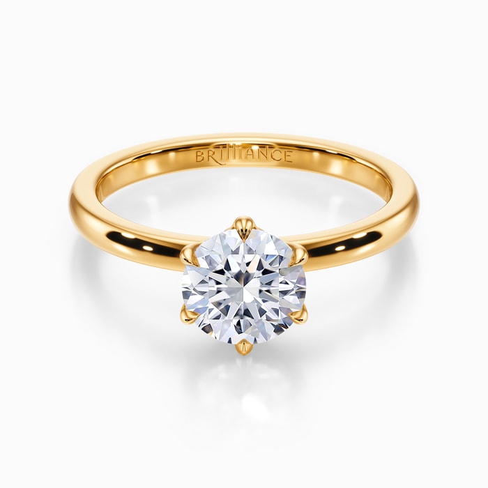 Royal Six-Prong Engagement Ring in Yellow Gold