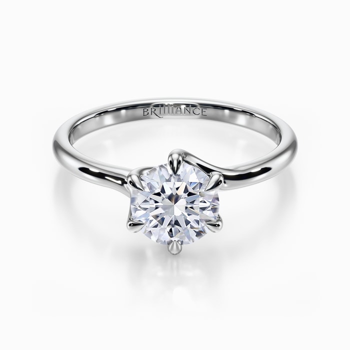 Royal Twist Solitaire Ring in Platinum