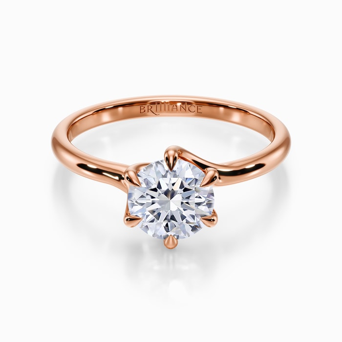 Royal Twist Solitaire Ring in Rose Gold