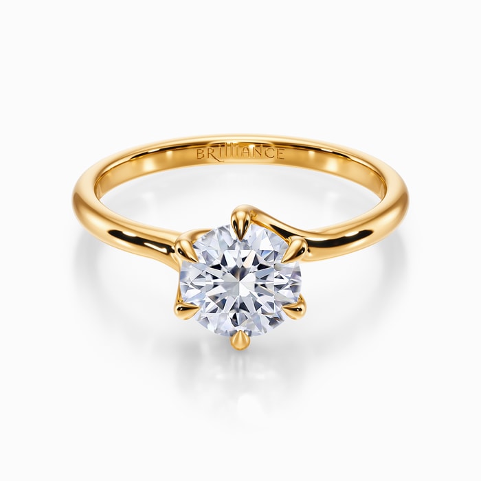 Royal Twist Solitaire Ring in Yellow Gold