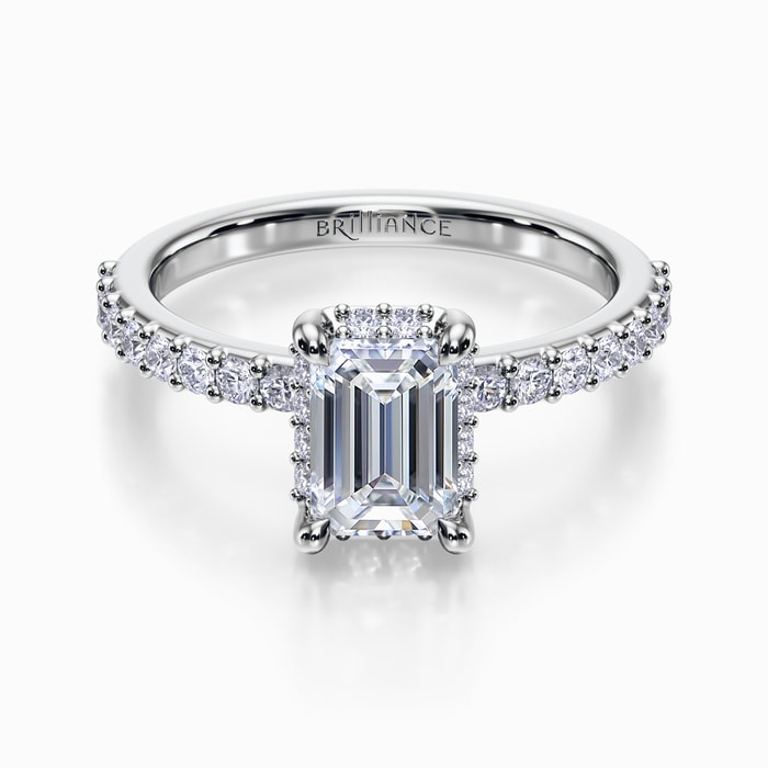 Solaris Pave Diamond Engagement Ring in White Gold