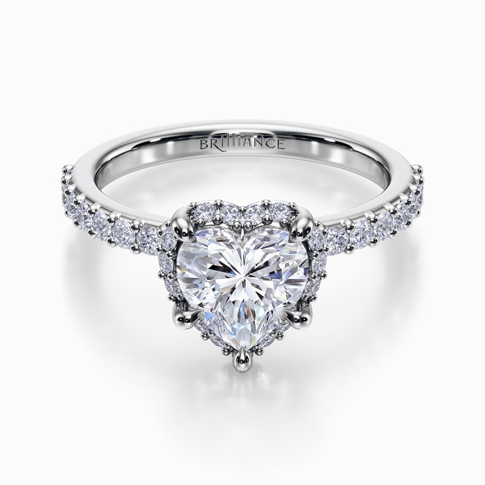 Solaris Pave Diamond Engagement Ring in White Gold