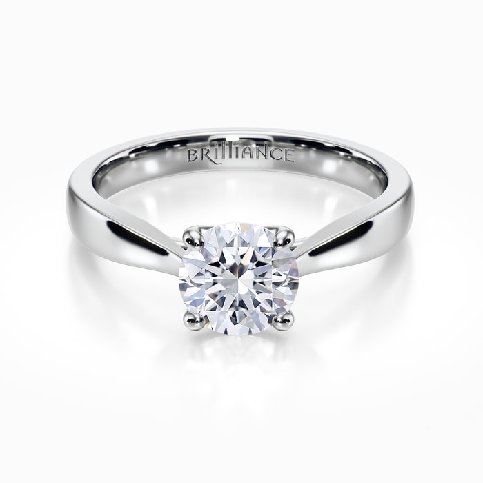Taper Solitaire Engagement Ring in Platinum