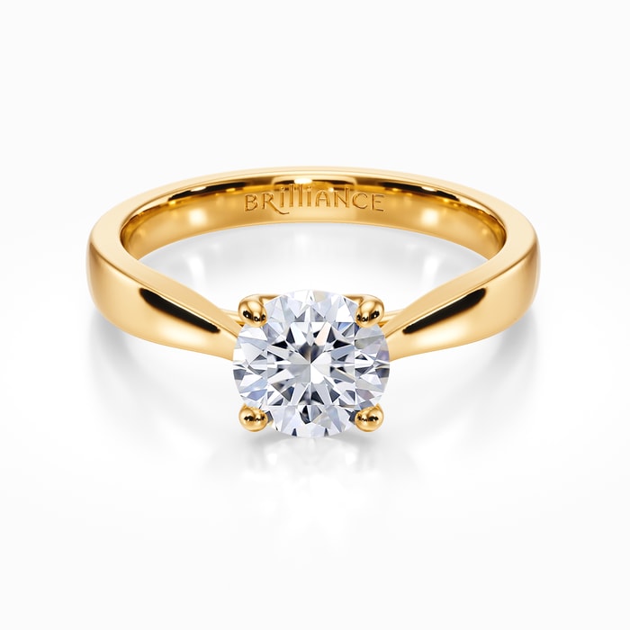 Taper Solitaire Engagement Ring in Yellow Gold