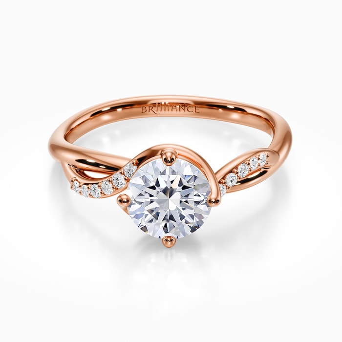 Twisted Vintage Diamond Engagement Ring in Rose Gold